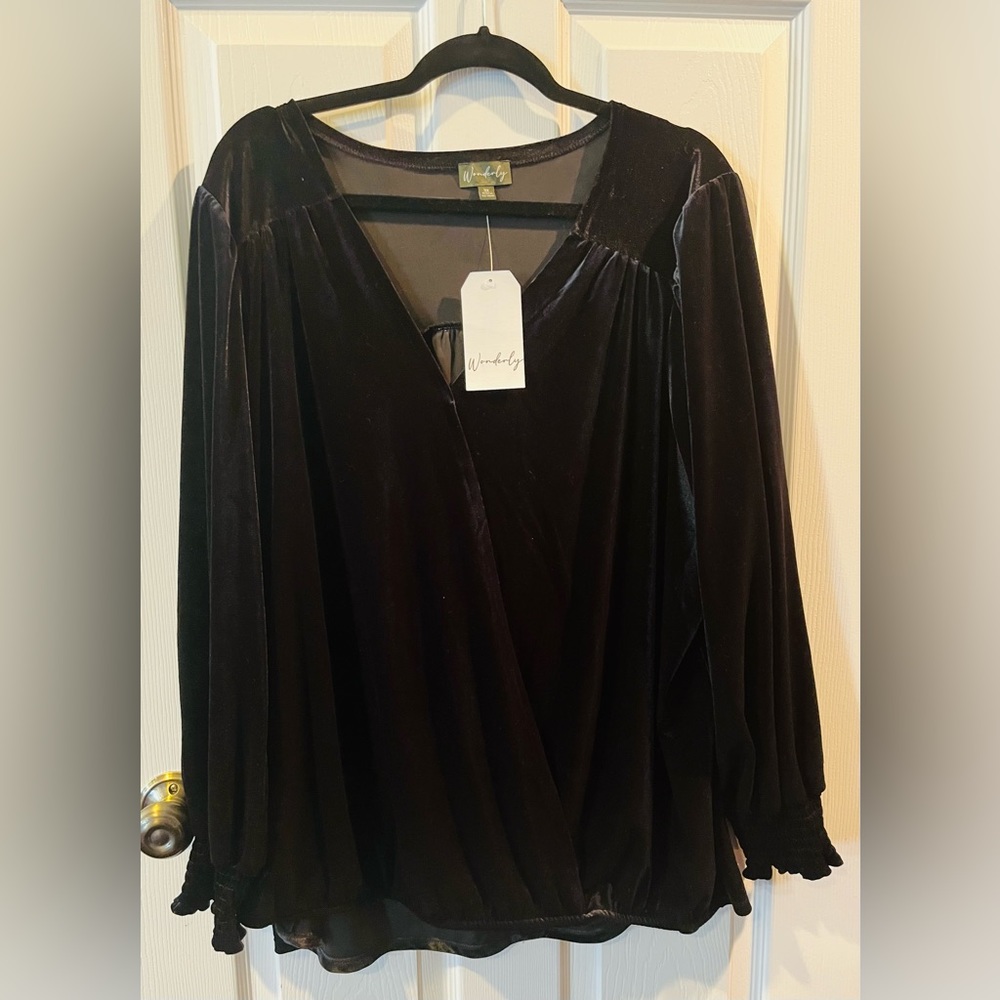 PLUS Size 3X, Black Velvet Top